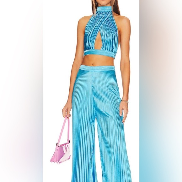 L’Idee Pants - Blue Pleated Women's Top